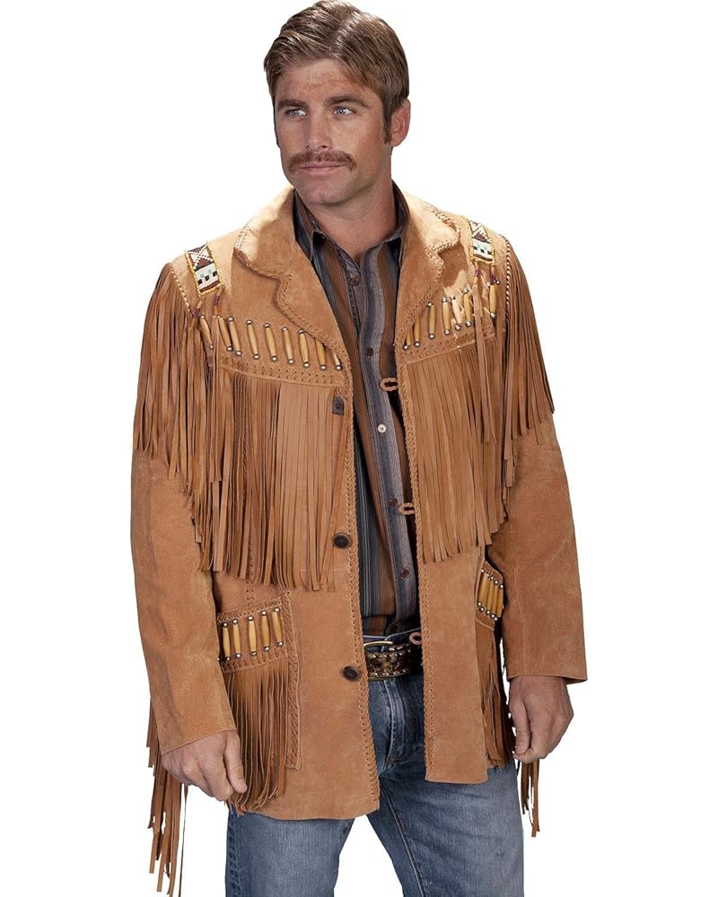 Scully Men's Boar Suede Fringe Jacket - 902-BLK 36 REG at